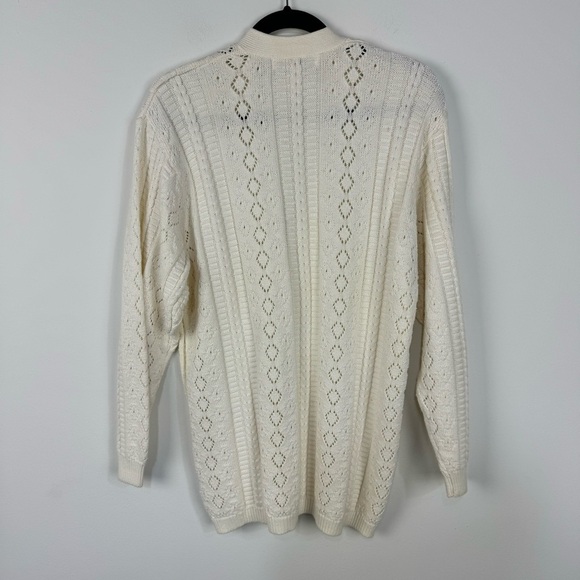Vintage JH Collectibles Cream Knit Button Front Cardigan Cottagecore y2k Neutral - Picture 2 of 4